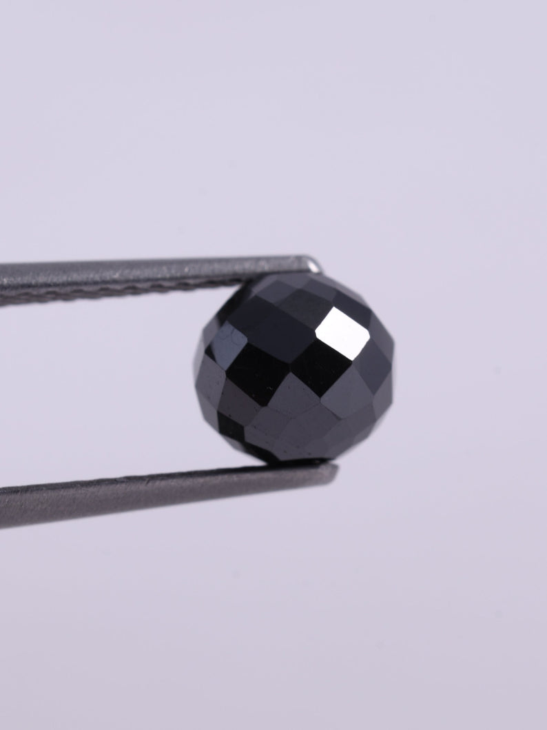 2.55 CT Natural Black Diamond Round Cut Rondelle Diamond