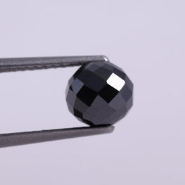 2.55 CT Natural Black Diamond Round Cut Rondelle Diamond