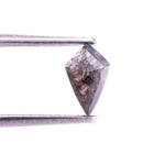 0.55 carat natural kite cut salt and pepper diamond – black grey loose diamond for custom engagement rings and handmade jewelry