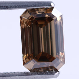 1.06 Carat Lab Grown Diamond Vivid Brown Emerald Shape Lab Diamond
