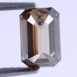 1.06 Carat Lab Grown Diamond Vivid Brown Emerald Shape Lab Diamond