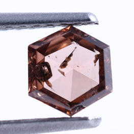 0.50 Carat Lab Grown Diamond Vivid Brown Hexagon Shape Lab Diamond