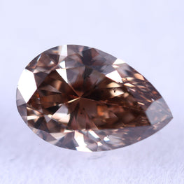 0.67 Carat Lab Grown Diamond Vivid Brown Pear Shape Lab Diamond