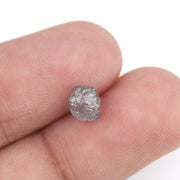 natural grey uncut diamond for a custom bridal ring setting