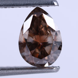 0.67 Carat Lab Grown Diamond Vivid Brown Pear Shape Lab Diamond