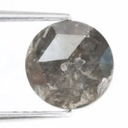 natural round cut diamond ring and natural light black brown diamond