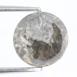 natural round cut diamond ring and natural light black brown diamond