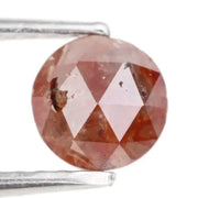 0.80 ct brownish red round rose cut natural diamond with warm earthy tones and unique brilliance, loose stone ideal for custom jewelry making and bespoke ring designs