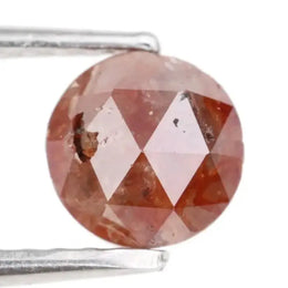 0.80 ct brownish red round rose cut natural diamond with warm earthy tones and unique brilliance, loose stone ideal for custom jewelry making and bespoke ring designs