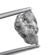 1.38 carat natural grey diamond in its rough, unpolished form for a solid gold ring