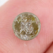 1.35 ct salt and pepper natural diamond round Rose cut grey Included rustic loose gemstone 