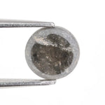 1.35 ct salt and pepper natural diamond round Rose cut grey Included rustic loose gemstone 