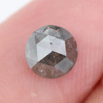 1.35 ct salt and pepper natural diamond round Rose cut grey Included rustic loose gemstone 