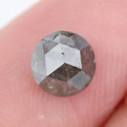 1.35 ct salt and pepper natural diamond round Rose cut grey Included rustic loose gemstone 