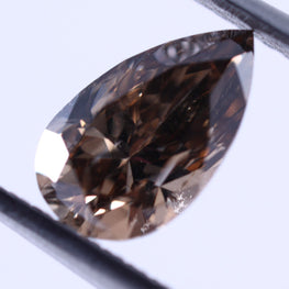 0.89 Carat Lab Grown Diamond Vivid Brown Pear Shape Lab Diamond