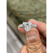Modern 1.78 Ct  Unique Heart Cut Diamond Solitre Diamond Ring Lab Grown Diamond White Gold Plated Diamond  Use For Women Ring 