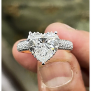Modern 1.78 Ct  Unique Heart Cut Diamond Solitre Diamond Ring Lab Grown Diamond White Gold Plated Diamond  Use For Women Ring 