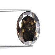 3.99 carat brown oval cut lab grown diamond loose stone for custom engagement ring or fine jewelry