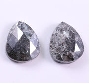 4.66 Ct Black Colored Diamond Pear Cut Diamond Pair Use For Jewerly Salt And Pepper Diamond Unique Diamond 