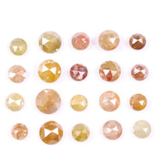 6.01 Ct Natural Round Rose Cut Diamond Lot  20 Pic Mixed Color Rustic Loose Antique Diamonds for Wedding Jewelry 
