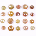 6.01 Ct Natural Round Rose Cut Diamond Lot – 20 Pieces Mixed Color Rustic Loose Antique Diamonds for Wedding Jewelry & Custom Designs