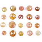 6.01 Ct Natural Round Rose Cut Diamond Lot – 20 Pieces Mixed Color Rustic Loose Antique Diamonds for Wedding Jewelry & Custom Designs