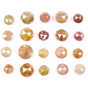 6.01 Ct Natural Round Rose Cut Diamond Lot  20 Pic Mixed Color Rustic Loose Antique Diamonds for Wedding Jewelry 