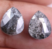 4.66 Ct Black Colored Diamond Pear Cut Diamond Pair Use For Jewerly Salt And Pepper Diamond Unique Diamond 