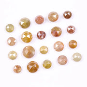 6.01 Ct Natural Round Rose Cut Diamond Lot  20 Pic Mixed Color Rustic Loose Antique Diamonds for Wedding Jewelry 