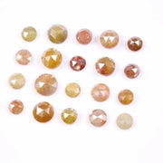 6.01 Ct Natural Round Rose Cut Diamond Lot  20 Pic Mixed Color Rustic Loose Antique Diamonds for Wedding Jewelry 