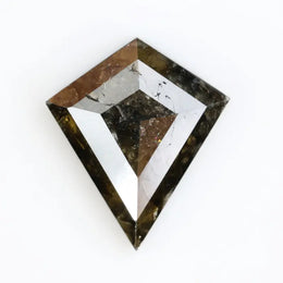 1.38 Ct natural brown And Blackkite diamond with soft earthy tone and artistic geometric shape for elegant fine jewelry