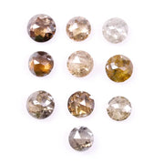 1.89 Ct Round Cut Natural Loose Diamond Lot – 10 Pieces Mixed Color Round Rose Cut Diamonds for Engagement, Wedding Rings & Custom Jewelry