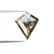 1.38 Ct natural brown And Blackkite diamond with soft earthy tone and artistic geometric shape for elegant fine jewelry