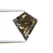 1.38 Ct natural brown And Blackkite diamond with soft earthy tone and artistic geometric shape for elegant fine jewelry