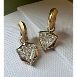 2.57 Trilliant Cut Diamond 14K Gold Diamond Earrings Lab Grown Diamond Fancy Wedding Diamond Earrings Women Special Wedding Ring 