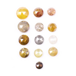 3.21 Ct Round Shape Natural Diamond Lot – 13 Pieces Mixed Color Rose Cut Diamonds for Antique, Custom & Handmade Jewelry Designs