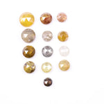 3.21 Ct Round Shape Natural Diamond Lot – 13 Pieces Mixed Color Rose Cut Diamonds for Antique, Custom & Handmade Jewelry Designs