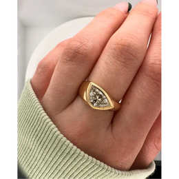 2.00 Ct Trillon Cut Diamond 14K Gold Plated Diamond Lab Created Diamond Ring Rose Gold Fancy Unique Gold Diamond Ring Engagement Ring 