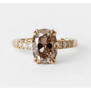 2.22 Ct Oval Cut Diamond Unique Vinatage Diamond Round Side Cut Diamond Lab Grown Diamond Use For Engagement 14K Gold Diamond Ring Use For Jewerly