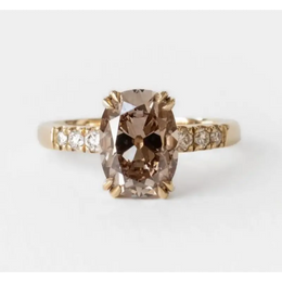 2.22 Ct Oval Cut Diamond Unique Vinatage Diamond Round Side Cut Diamond Lab Grown Diamond Use For Engagement 14K Gold Diamond Ring Use For Jewerly