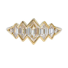 2.68 Ct Hexagon Cut Diamond Lab Created Diamond Ring 14K Yellow Gold Plated DIamond Ring Modern Diamond Ring Enagagement Special Ring 