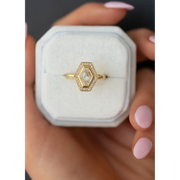 Lozenge Cut Lab Grown Diamond Engagement Ring Antique Diamond Ring for Women Unique Wedding Ring