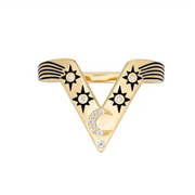 0.48 Ct V Shape Diamond Ring 14K Gold Yellow Diamond Use For Jewerly Engagement Ring Unique Design 