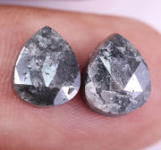 3.65 CT black Colored Diamond Pair Pear Cut Diamond Pair Use For Jewerly Salt And Pepper Diamond 