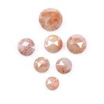 4.35 Ct Natural Fancy Diamond Lot – Loose Brown Round Shape Rustic Diamonds, 7 Pieces Rose Cut Diamonds for Antique Custom Jewelry & Unique Designs