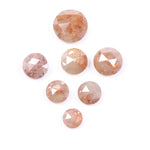 4.35 Ct Natural Fancy Diamond Lot – Loose Brown Round Shape Rustic Diamonds, 7 Pieces Rose Cut Diamonds for Antique Custom Jewelry & Unique Designs