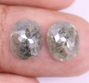 3.31 Ct Oval Shaped Diamond Earrings Pair Use For Jewerly Grey Colored Diamond Salt And Pepper Diamond 