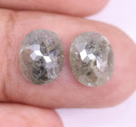 3.31 Ct Oval Shaped Diamond Earrings Pair Use For Jewerly Grey Colored Diamond Salt And Pepper Diamond 