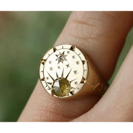 0.78 Ct Starbux Cut Diamond Lab Grown Diamond Round Cut Diamond 14K Gold Plated Diamond Ring Wedding Ring Women Engagement Ring 