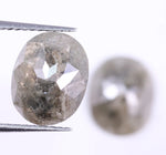 3.31 Ct Oval Shaped Diamond Earrings Pair Use For Jewerly Grey Colored Diamond Salt And Pepper Diamond 